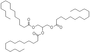 甘油三肉豆蔻酸酯分子结构 (CAS 555-45-3)