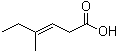 structure of CAS# 55665-79-7, 4-Methyl-3-hexenoic acid;4-Ethyl-3-pentenoic acid