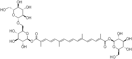 结构式 CAS# 55750-84-0, 西红花苷 II