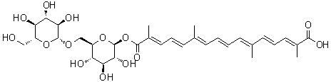 藏红花酸龙胆二糖基酯分子结构 (CAS 55750-85-1)