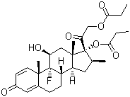 structure of CAS# 5593-20-4, Betamethasone 17,21-dipropionate;9a-Fluoro-16b-methyl-11b,17a,21-trihydroxy-1,4-pregnadiene-3,20-dione 17,21-dipropionate