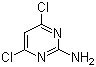 structure of CAS# 56-05-3, 2-Amino-4,6-dichloropyrimidine;4,6-Dichloropyrimidin-2-ylamine; 4,6-Dichloro-2-pyrimidinamine