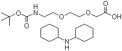 structure of CAS# 560088-79-1, 2-[2-(Boc-amino)ethoxy]ethoxyacetic acid (dicyclohexylammonium) salt;Boc-8-Amino-3,6-dioxaoctanoic acid (dicyclohexylammonium) salt