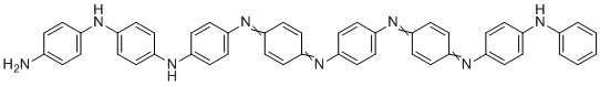 structure of CAS# 5612-44-2, 4-N-[4-[4-[[4-[4-[[4-(4-anilinophenyl)iminocyclohexa-2,5-dien-1-ylidene]amino]phenyl]iminocyclohexa-2,5-dien-1-ylidene]amino]anilino]phenyl]benzene-1,4-diamine;Polyaniline