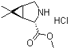 structure of CAS# 565456-77-1, Methyl (1R,2S,5S)-6,6-dimethyl-3-azabicyclo[3.1.0]hexane-2-carboxylate hydrochloride;(1R,2S,5S)-6,6-Dimethyl-3-azabicyclo[3.1.0]hexane-2-carboxylic acid methyl ester hydrochloride