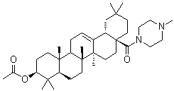 1-[(3beta)-3-(Acetyloxy)-28-oxoolean-12-en-28-yl]-4-methylpiperazine molecular structure (CAS 56602-38-1)