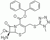 结构式 CAS# 56610-72-1, 7beta-氨基-7alpha-甲氧基-3-(1-甲基-1H-四唑-5-硫甲基)-8-氧代-5-硫-1-杂氮双环[4.2.0]辛-2-烯-2-甲酸二苯基甲酯