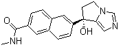 结构式 CAS# 566939-85-3, Orteronel; 6-[(7S)-7-羟基-6,7-二氢-5H-吡咯并[1,2-c]咪唑-7-基]-N-甲基-2-萘甲酰胺