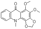 4,5-二甲氧基-11-甲基-1,3-二恶茂并[4,5-c]吖啶-6(11H)-酮分子结构 (CAS 568-01-4)