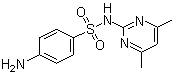 结构式 CAS# 57-68-1, 磺胺二甲嘧啶; N-(4,6-二甲基-2-嘧啶基)-4-氨基苯磺酰胺