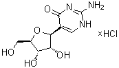 2-氨基-5-beta-D-呋喃核糖基-4(1H)-嘧啶酮盐酸盐分子结构 (CAS 57100-20-6)