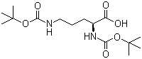 结构式 CAS# 57133-29-6, (2S)-2,5-双[(叔丁氧羰基)氨基]戊酸