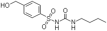 结构式 CAS# 5719-85-7, 4-羟基甲苯磺丁脲; N-(丁基氨基甲酰)-4-羟甲基苯磺酰胺