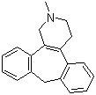 structure of CAS# 57262-94-9, Setiptiline;2,3,4,9-Tetrahydro-2-methyl-1H-dibenzo[3,4:6,7]cyclohepta[1,2-c]pyridine; Teciptilline