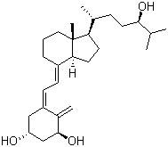 结构式 CAS# 57333-96-7, 他卡西妥; 他卡西醇; 他骨化醇; (1a,3b,5Z,7E,24R)-9,10-开环胆甾-5,7,10(19)-三烯-1,3,24-三醇