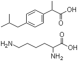 消旋布洛芬赖氨酸盐分子结构 (CAS 57469-76-8)