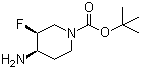 cis-1,1-Dimethylethyl 4-amino-3-fluoro-1-piperidinecarboxylate molecular structure (CAS 577691-56-6)