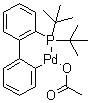 2-(2'-二叔丁基膦)联苯钯(II)乙酸盐分子结构 (CAS 577971-19-8)