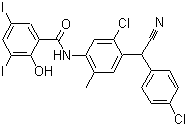 氯氰碘柳胺分子结构 (CAS 57808-65-8)