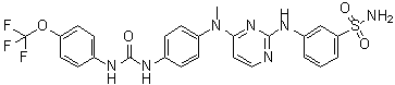 结构式 CAS# 579515-63-2, 3-[[4-[甲基[4-[[[[4-(三氟甲氧基)苯基]氨基]羰基]氨基]苯基]氨基]-2-嘧啶基]氨基]苯磺酰胺
