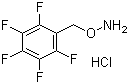 structure of CAS# 57981-02-9, O-(Pentafluorobenzyl)hydroxyamine hydrochloride;N-[(2,3,4,5,6-Pentafluorobenzyl)oxy]amine hydrochloride; 2,3,4,5,6-Pentafluorobenzyloxyamine hydrochloride; O-(Pentafluorobenzyl)hydroxylamine hydrochloride; O-[(2,3,4,5,6-Pentafluorophenyl)methyl]hydroxylamine hydrochloride