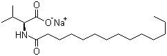Sodium N-tetradecanoyl-L-valinate molecular structure (CAS 58185-39-0)