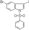 5-Bromo-3-iodo-1-(phenylsulfonyl)indole molecular structure (CAS 582305-43-9)