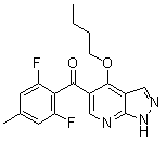 结构式 CAS# 582315-72-8, (4-丁氧基-1H-吡唑并[3,4-b]吡啶-5-基)(2,6-二氟-4-甲基苯基)-甲酮