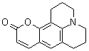 structure of CAS# 58336-35-9, Coumarin 6H;2,3,6,7-Tetrahydro-1H,5H,11H-[1]benzopyrano[6,7,8-ij]quinolizin-11-one; 2,3,5,6-Tetrahydro-1H,4H-11-oxa-3a-aza-benzo[de]anthracen-10-one; 2,3,6,7-Tetrahydro-1H-pyrano[2,3-f]pyrido[3,2,1-ij]quinolin-11(5H)-one; C 6H; C 6H (dye)