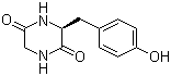structure of CAS# 5845-66-9, Cyclic(glycyl-L-tyrosyl);Cyclo(Gly-L-Tyr); Cyclo(L-tyrosylglycine); 3-(S)-(4-Hydroxybenzyl)piperazine-2,5-dione