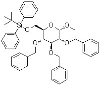 Methyl 6-O-[(1,1-dimethylethyl)diphenylsilyl]-2,3,4-tris-O-(phenylmethyl)-alpha-D-Glucopyranoside molecular structure (CAS 58479-67-7)