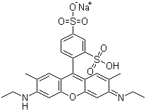 结构式 CAS# 5873-16-5, 酸性红 50; 磺基罗丹明 G