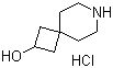 structure of CAS# 587869-08-7, 7-Azaspiro[3.5]nonan-2-ol hydrochloride