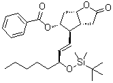 (3aR,4R,5R,6aS)-5-(Benzoyloxy)-4-[(1E,3S)-3-[[(1,1-dimethylethyl)dimethylsilyl]oxy]-1-octen-1-yl]hexahydro-2H-cyclopenta[b]furan-2-one molecular structure (CAS 587869-81-6)