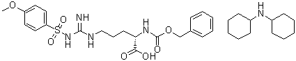 N5-[Imino[[(4-methoxyphenyl)sulfonyl]amino]methyl]-N2-[(phenylmethoxy)carbonyl]-L-ornithine compd. with N-cyclohexylcyclohexanamine molecular structure (CAS 58810-11-0)