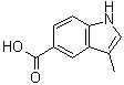 结构式 CAS# 588688-44-2, 3-甲基-1H-吲哚-5-羧酸