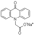 structure of CAS# 58880-43-6, Sodium 9-oxo-10-acridineacetate;Camedon; Camedone; L 1; N-(Carboxymethyl)-9-acridone sodium salt; Neovir; Sodium 9,10-dihydro-9-oxo-10-acridineacetate