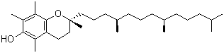 structure of CAS# 59-02-9, Vitamin E;D-alpha-Tocopherol; (2R)-3,4-Dihydro-2,5,7,8-tetramethyl-2-[(4R,8R)-4,8,12-trimethyltridecyl]-2H-1-benzopyran-6-ol