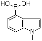 structure of CAS# 590417-56-4, 1-Methyl-1H-indole-4-boronic acid;(1-Methyl-1H-indol-4-yl)boronic acid; B-(1-Methyl-1H-indol-4-yl)boronic acid
