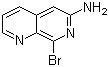 结构式 CAS# 5912-35-6, 8-溴-1,7-萘啶-6-胺; 6-氨基-8-溴-1,7-萘啶