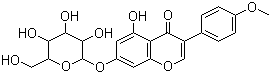 structure of CAS# 5928-26-7, Biochanin A-beta-D-glucoside;5-Hydroxy-3-(4-methoxyphenyl)-7-[3,4,5-trihydroxy-6-(hydroxymethyl)oxan-2-yl]oxychromen-4-one; Sissotrin