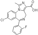8-氯-6-(2-氟苯基)-1-甲基-4H-咪唑并[1,5-a][1,4]苯并二氮杂卓-3-羧酸分子结构 (CAS 59468-44-9)