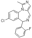 8-氯-6-(2-氟苯基)-1-甲基-6H-咪唑并[1,5-a][1,4]苯并二氮杂卓分子结构 (CAS 59469-74-8)