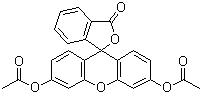 structure of CAS# 596-09-8, Fluorescein diacetate;3-Oxospiro[isobenzofuran-1(3H),9'-[9H]xanthene]-3',6'-diyl diacetate