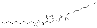 2,5-Bis(tert-dodecyldithio)-1,3,4-thiadiazole molecular structure (CAS 59656-20-1)