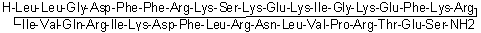L-Leucyl-L-leucylglycyl-L-alpha-aspartyl-L-phenylalanyl-L-phenylalanyl-L-arginyl-L-lysyl-L-seryl-L-lysyl-L-alpha-glutamyl-L-lysyl-L-isoleucylglycyl-L-lysyl-L-alpha-glutamyl-L-phenylalanyl-L-lysyl-L-arginyl-L-isoleucyl-L-valyl-L-glutaminyl-L-arginyl-L-isoleucyl-L-lysyl-L-alpha-aspartyl-L-phenylalanyl-L-leucyl-L-arginyl-L-asparaginyl-L-leucyl-L-valyl-L-prolyl-L-arginyl-L-threonyl-L-alpha-glutamyl-L-serinamide molecular structure (CAS 597562-32-8)