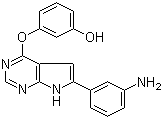 结构式 CAS# 601514-19-6, TWS 119; 3-[[6-(3-氨基苯基)-7H-吡咯并[2,3-d]嘧啶-4-基]氧基]苯酚