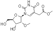 1,2,3,4-Tetrahydro-1-(2-O-methyl-beta-D-ribofuranosyl)-2,4-dioxo-5-pyrimidineacetic acid methyl ester molecular structure (CAS 60197-31-1)