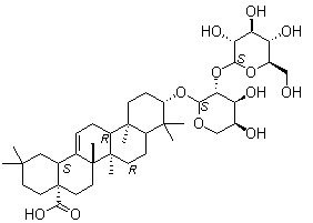 Oleanolic acid 3-O-beta-D-glucopyranosyl (1→2)-alpha-L-arabinopyranoside molecular structure (CAS 60213-69-6)