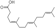 (4E,8E)-5,9,13-三甲基-4,8,12-十四碳三烯酸分子结构 (CAS 6040-06-8)